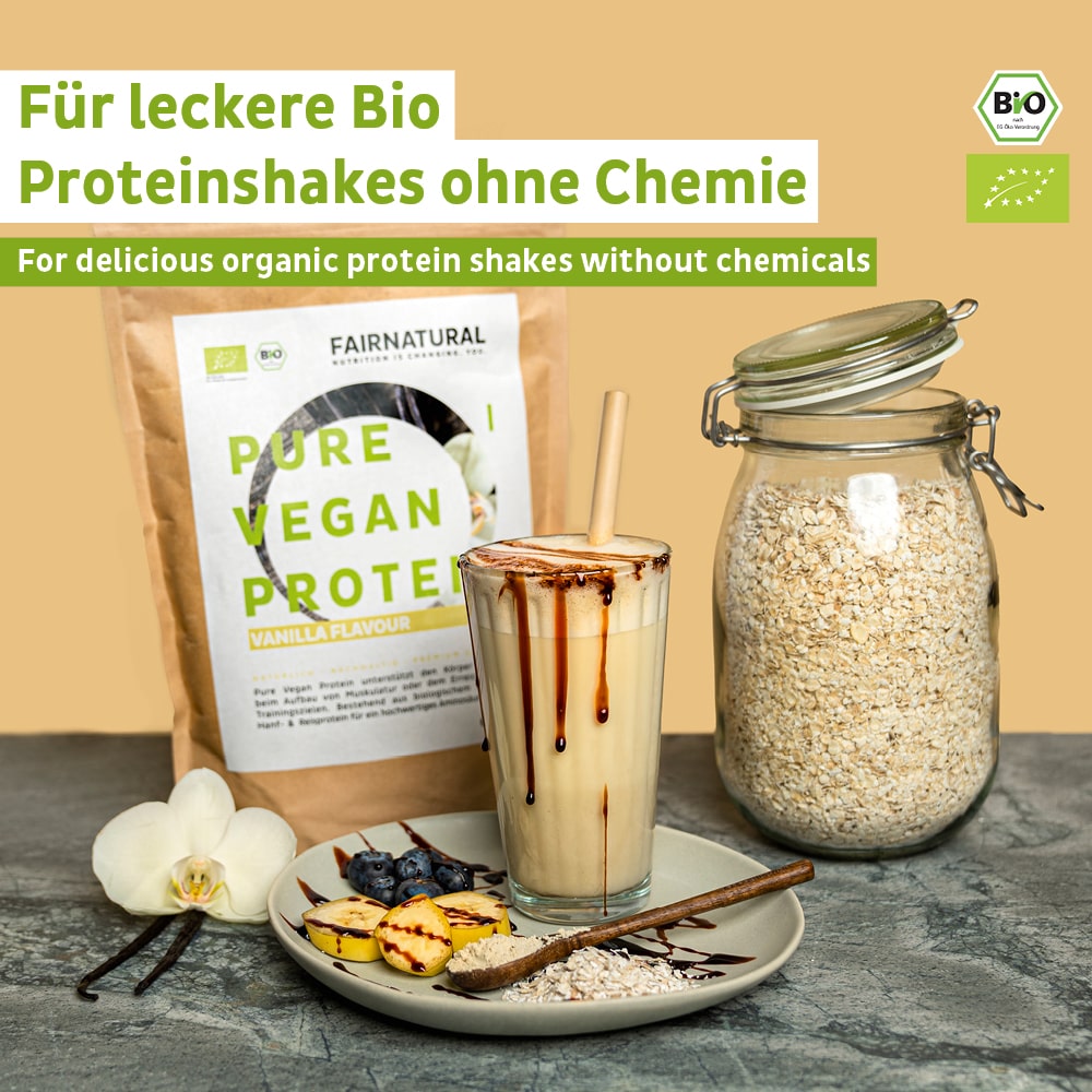 STARK LIMITIERTE PROBIERAKTION: Veganes Bio Proteinpulver 2er Bundle + 1x Bio Vegan Protein Vanille GRATIS