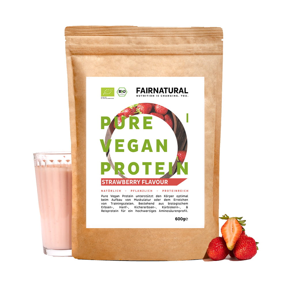 Bio Veganes Proteinpulver Erdbeere ohne Soja