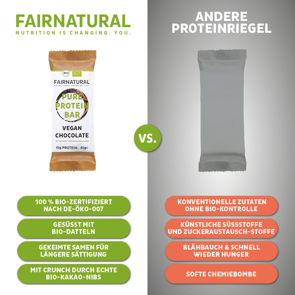Bio Proteinriegel Vegan Schoko ohne Soja