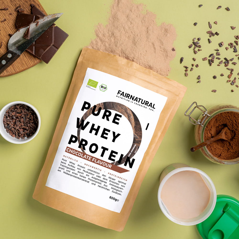 Fairnatural Bio Whey Protein Vanille im 600-g-Kraftpapierbeutel